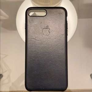 iPhone 8 Plus Apple Navy Blue Leather Phone Case